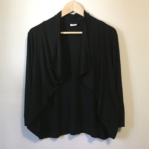 Vintage Black Semi Cropped Rayon Whimsigoth Open Cardigan - Picture 1 of 16